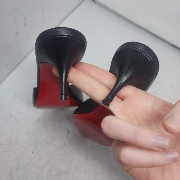 CHRISTIAN LOUBOUTIN Me Dolly Leather Black Mule Sandal - Picture 9 of 11